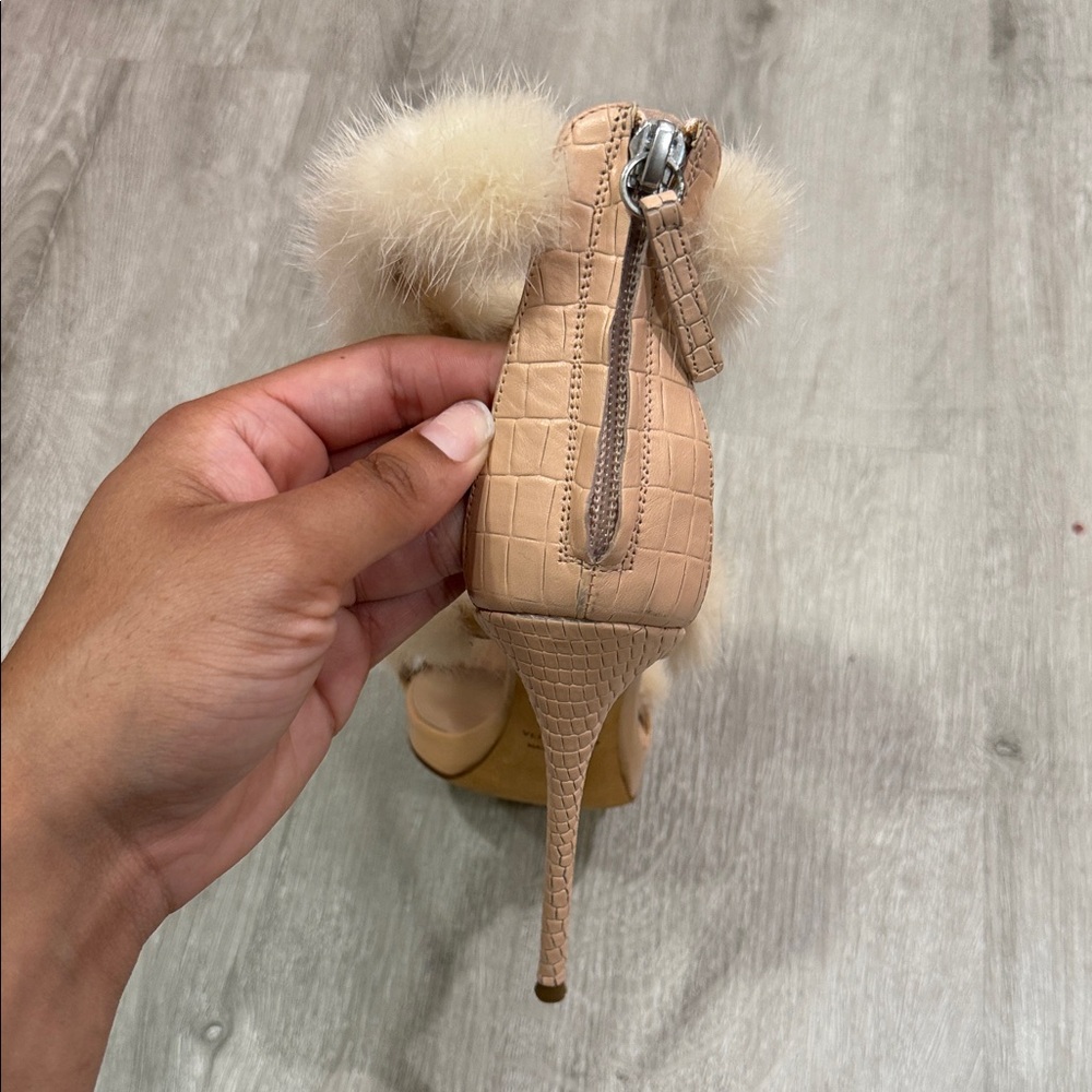 Giuseppe Zanotti Beige Fur Heels - Picture 10 of 10